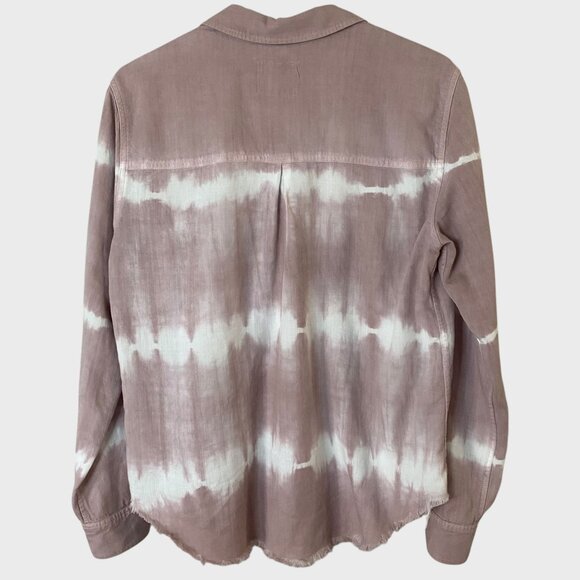Rails Ingrid Raw-Hem Shirt Women's Medium Pink & White Tie-Dye Button-Up L/S - Picture 4 of 13